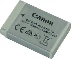 Front. Canon - Rechargeable Lithium-ion Battery for Canon NB-13L - White.