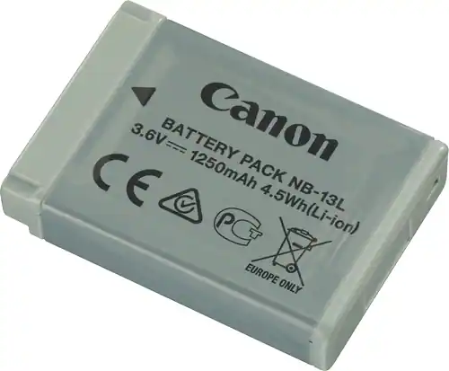Front. Canon - Rechargeable Lithium-ion Battery for Canon NB-13L - White.
