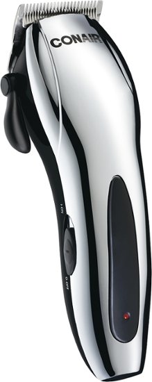 Conair - 22-Piece Rechargeable Cord/Cordless Hair Cutting Kit - Chrome - Angle Zoom