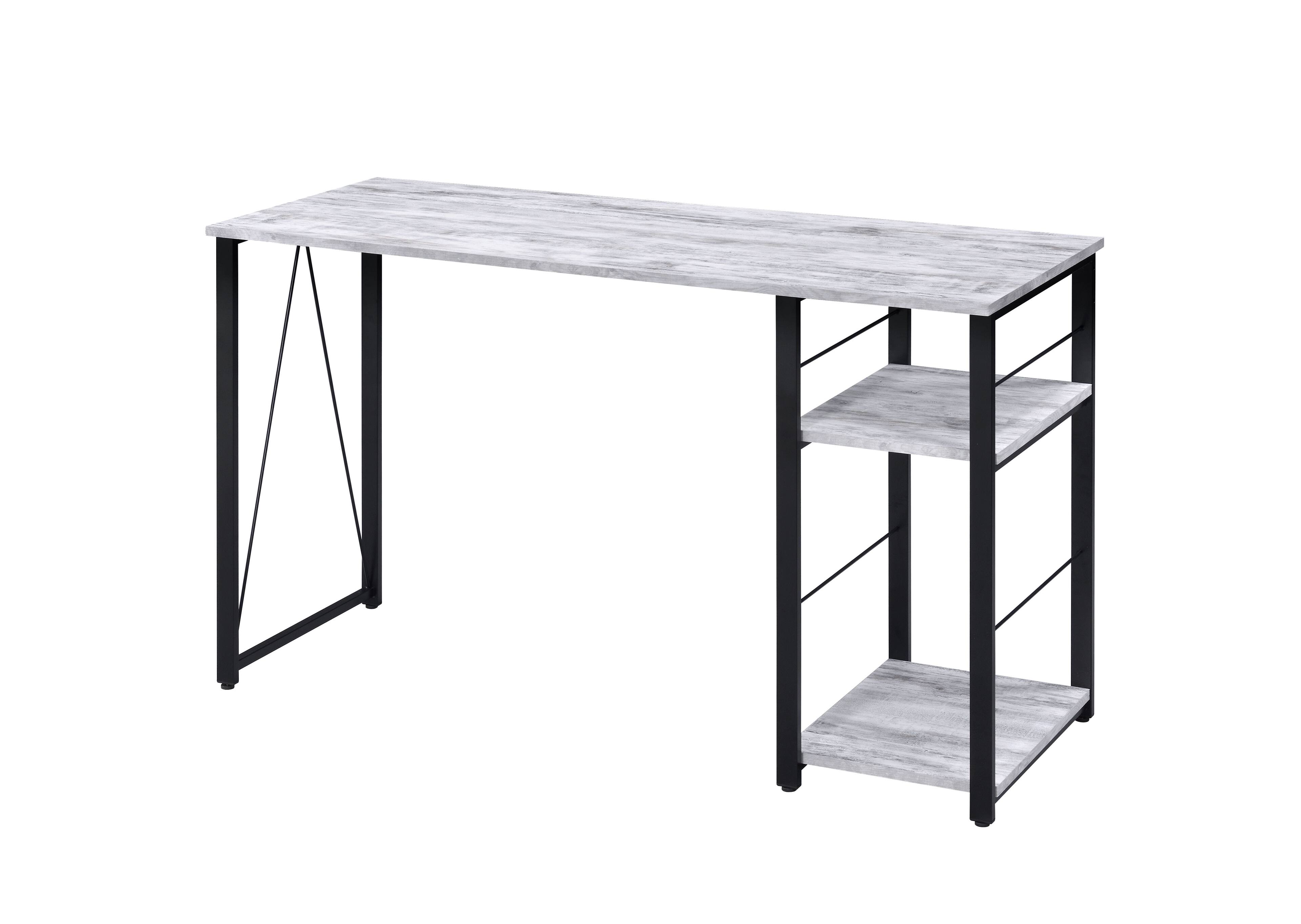 Front. TinyHomie - Vadna Antique White and Black Finish Writing Desk - Antique White and Black.