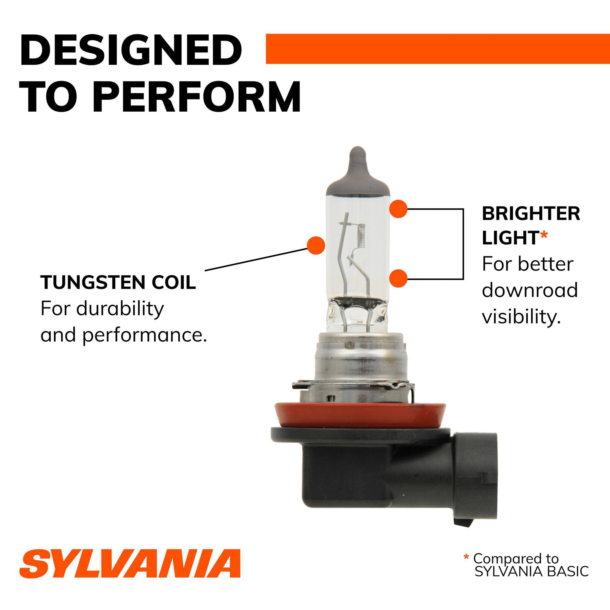 DESIGNED TO PERFORM

TUNGSTEN COIL For durability and performance.

BRIGHTER LIGHT* For better downroad visibility.

SYLVANIA

* Compared to SYLVANIA BASIC