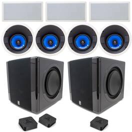 Legrand - 5000 Series 7.2 Home Theater Bundle includes 3 LCR In Wall, 4 In Celling Speakers and 2 Niles Power Subwoofer - Multicolored