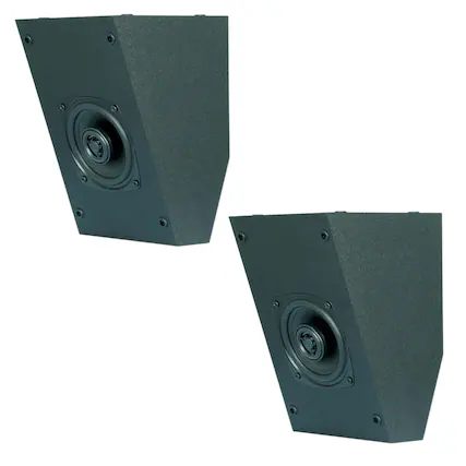 Front. BIC America - RtR Elite S2040 4.5" 100W Dual-Angle On-Wall Surround Speakers, Dolby Atmos Compatible, 8 Ohm - Matte Black.