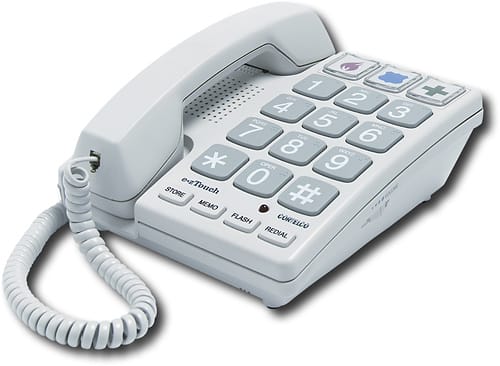 Angle. Cortelco - Itt-2400 ez Touch Corded Phone - White.