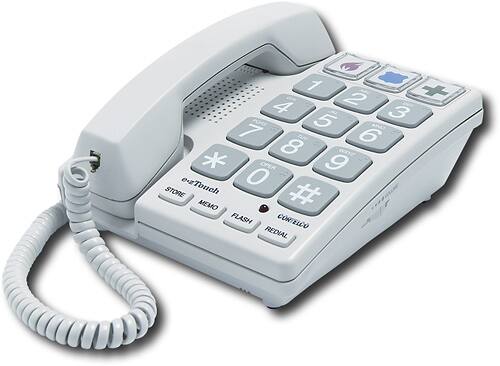 Angle. Cortelco - Itt-2400 ez Touch Corded Phone - White.