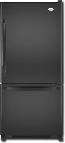 Front Standard. Whirlpool - 18.5 Cu. Ft. Bottom-Mount Refrigerator - Black.