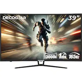 Deco Gear - 39-Inch Curved Gaming Monitor, 2560x1440, 1ms MPRT, 165 Hz, 4000:1, R3000 - Black