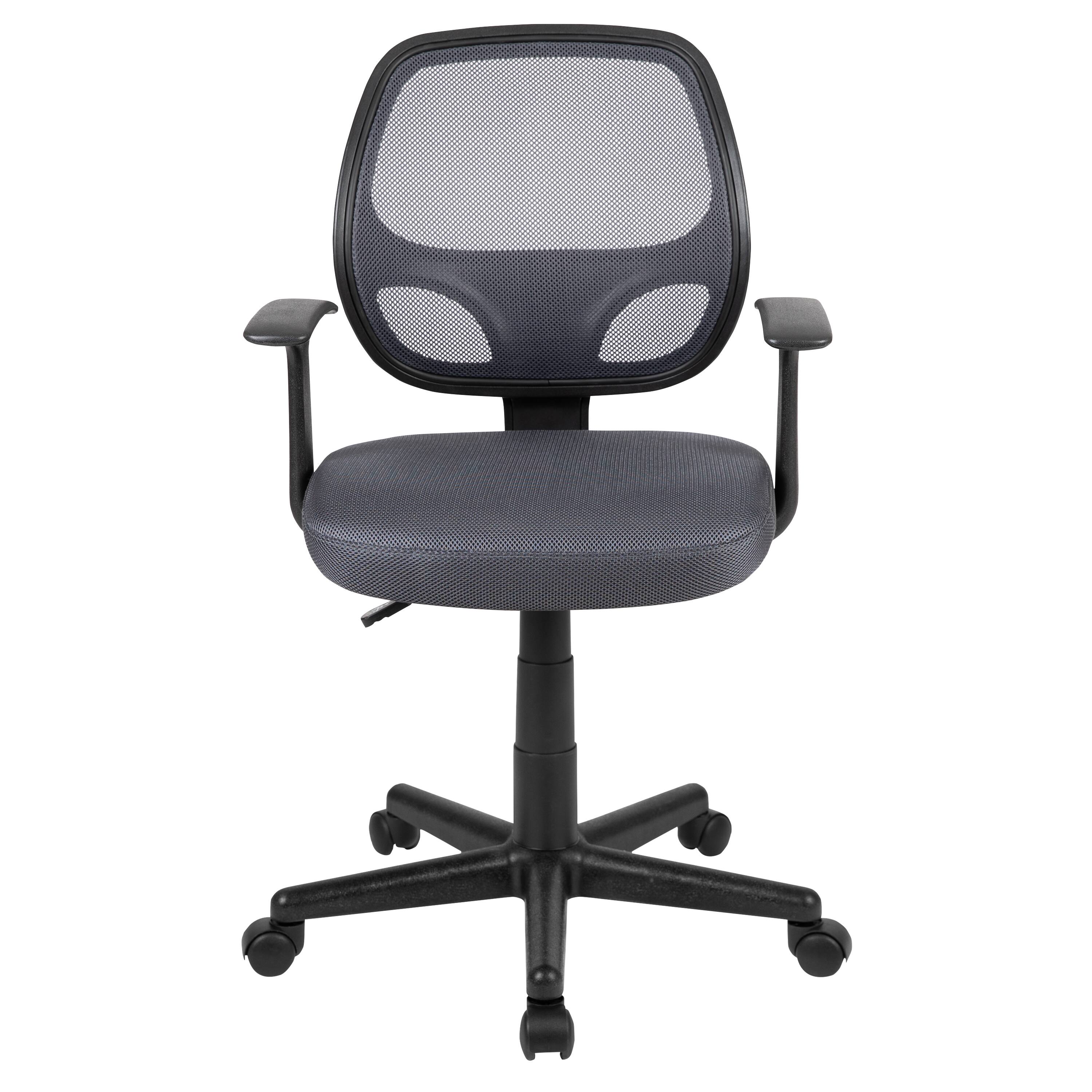 Alt View 7. Emma + Oliver - Mid-Back Mesh Swivel Ergonomic Task Office Chair - Arms - Gray.