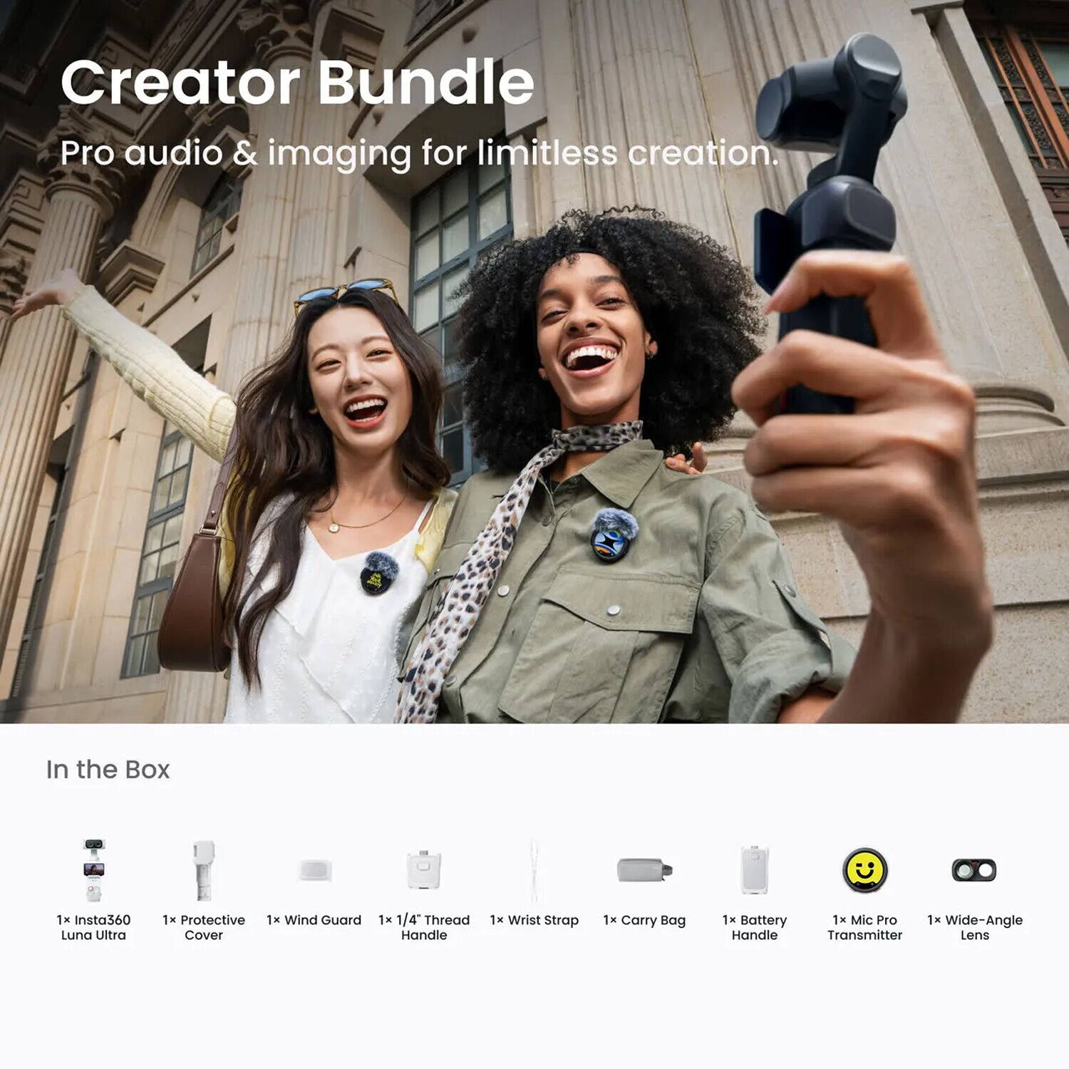 Insta360 Luna Ultra 8K AI Gimbal Camera (White) Dual 1