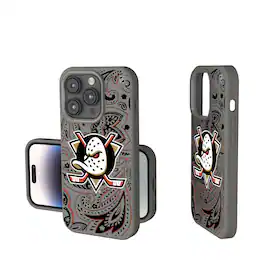 Keyscaper - NHL - Anaheim Ducks Paisley Soft Touch iPhone Case - 15 - Gray