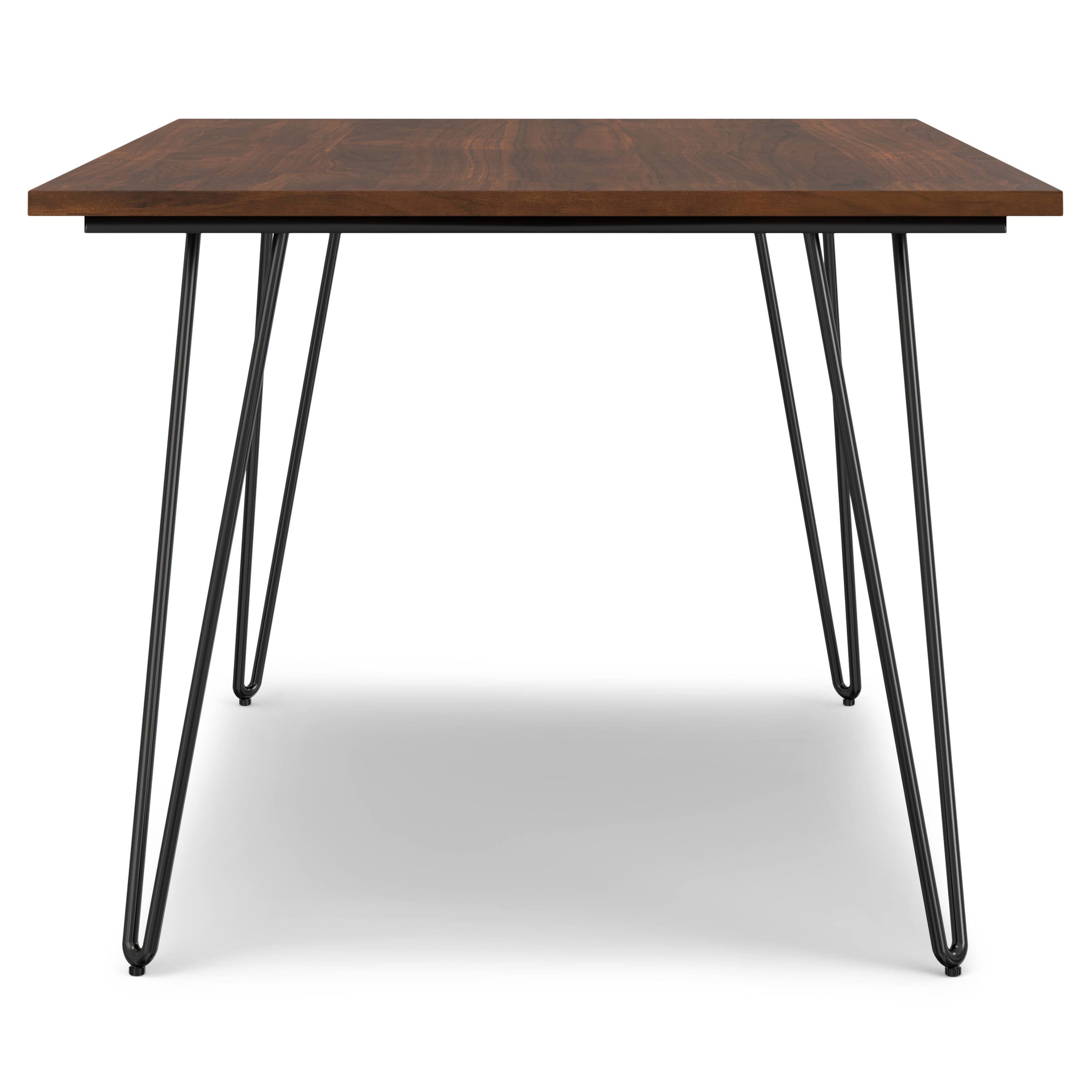 Alt View 1. Simpli Home - Hunter 66 inch x 40 inch Rectangle Industrial Dining Table in Walnut Veneer - Walnut Veneer.