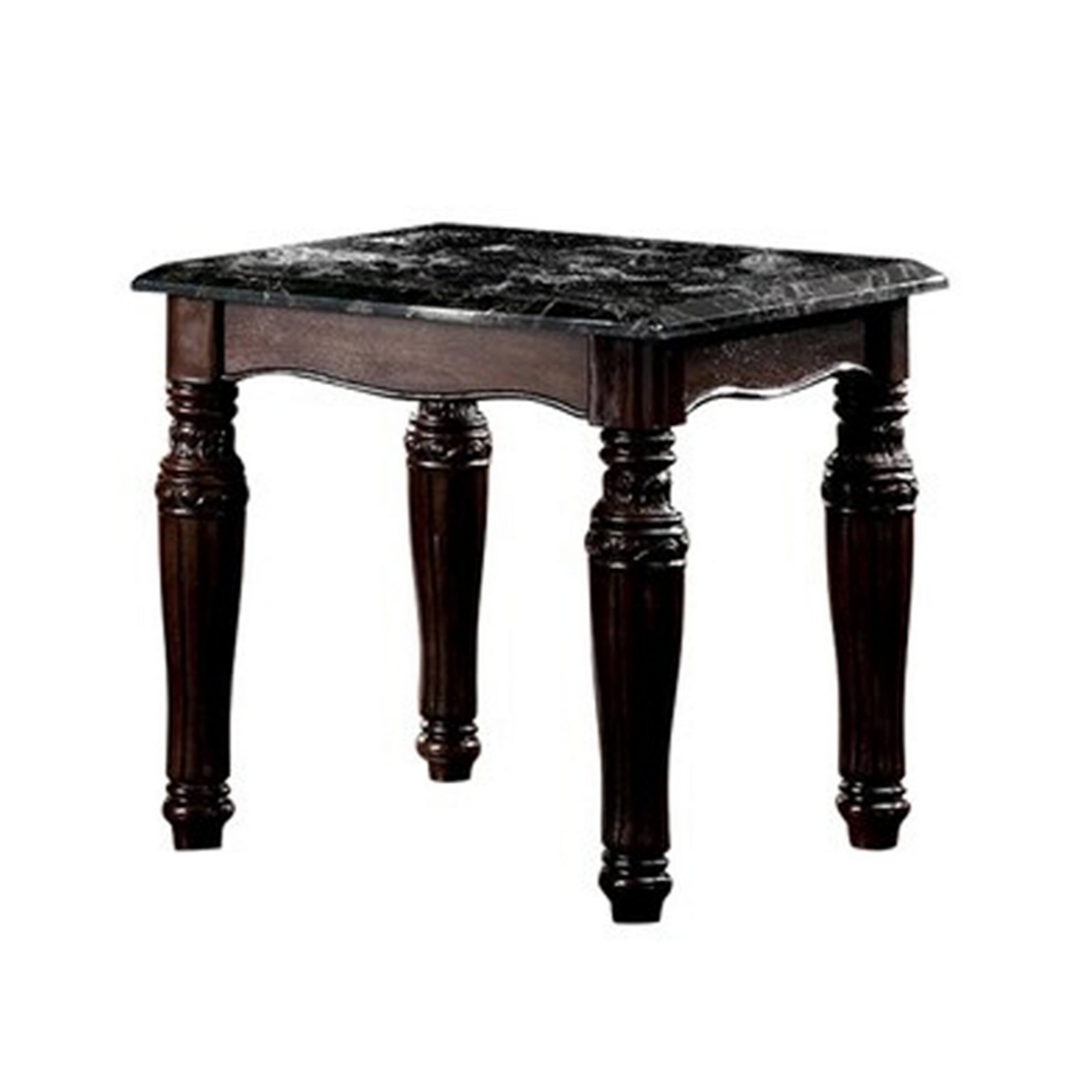 Alt View 1. Manhattan Lane - Faux Marble Top Coffee & End Tables Set, Espresso Brown, Pack of 3 - Brown.