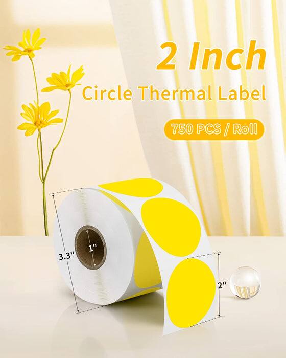 2 Inch Circle Thermal Label  
750 PCS / Roll  
3.3"  
1"  
2"