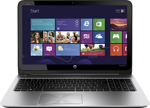  HP - ENVY TouchSmart Sleekbook Touch-Screen 15.6&quot; Laptop - 8GB Memory - 1TB Hard Drive - Modern Silver