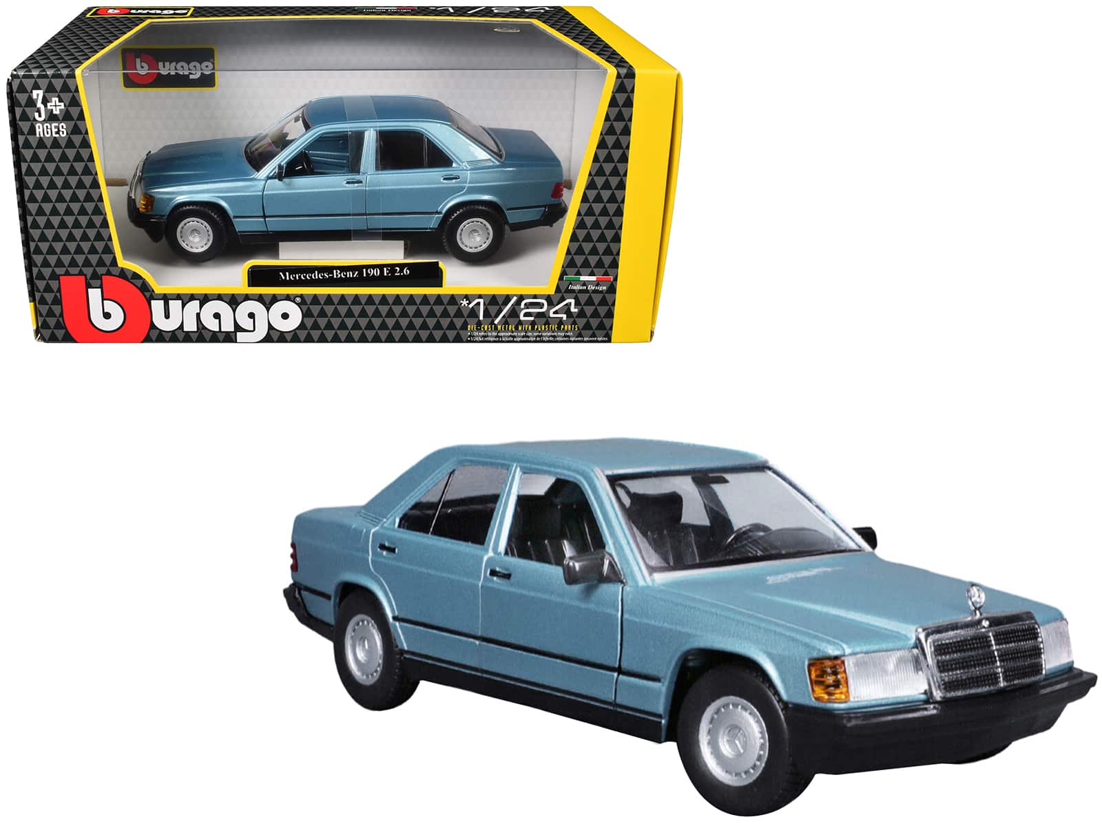 Mercedes-Benz 190 E 2.6 Blue Metallic 1/24 Diecast Model Car by Bburago price history on PriceWatchPro