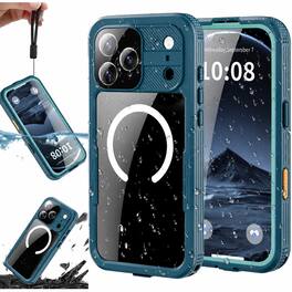 Dteck - For Apple iPhone 18 Pro Max Rugged Waterproof Case, Shockproof Mag Safe Built-in Screen Protector Full Body Cover - Grassblue