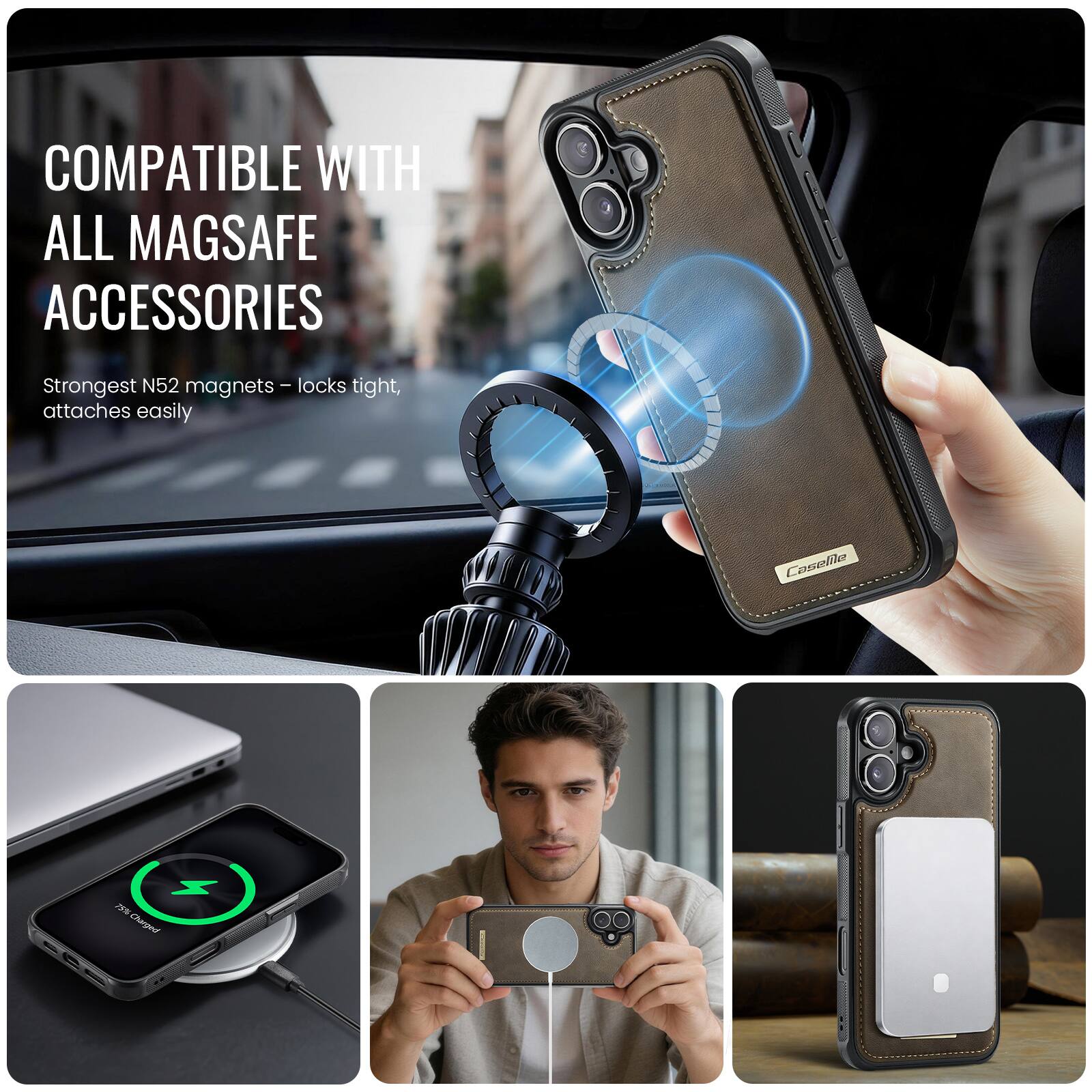 COMPATIBLE WITH ALL MAGSAFE ACCESSORIES

Strongest N52 magnets – locks tight, attaches easily