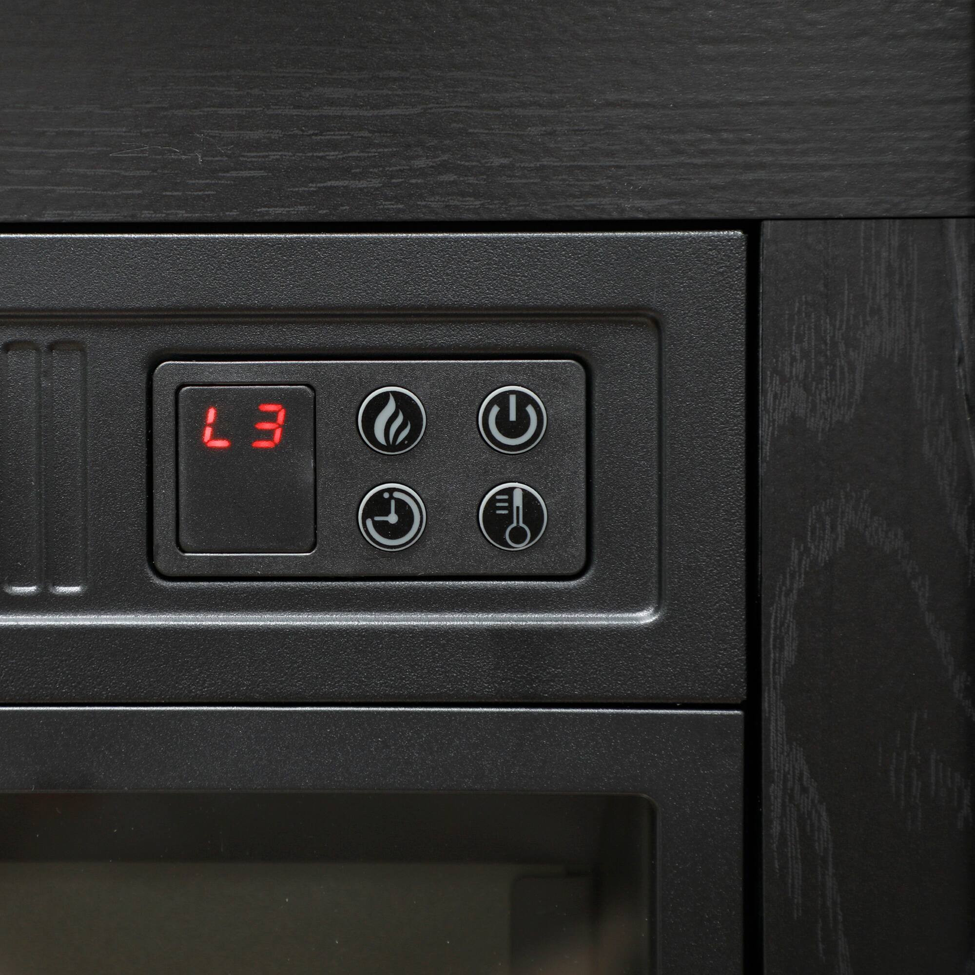 Angle. Tiramisubest - 27" Freestanding Electric Fireplace with Mantel,Fireplace Insert Heater with Realistic Flame Effect,Remote Control,Black - Black.