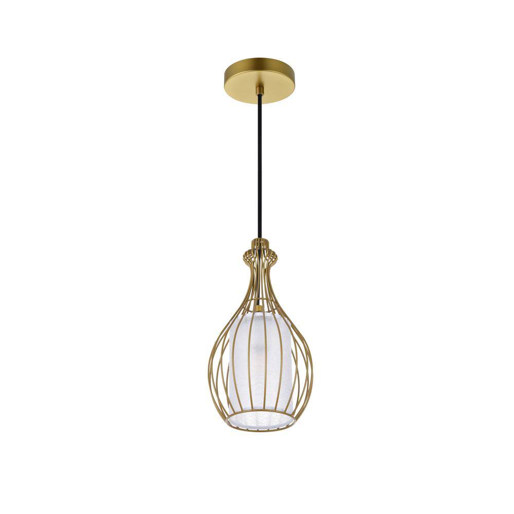 Left. Living District - Miya 1 Light Brass Pendant - Brass.