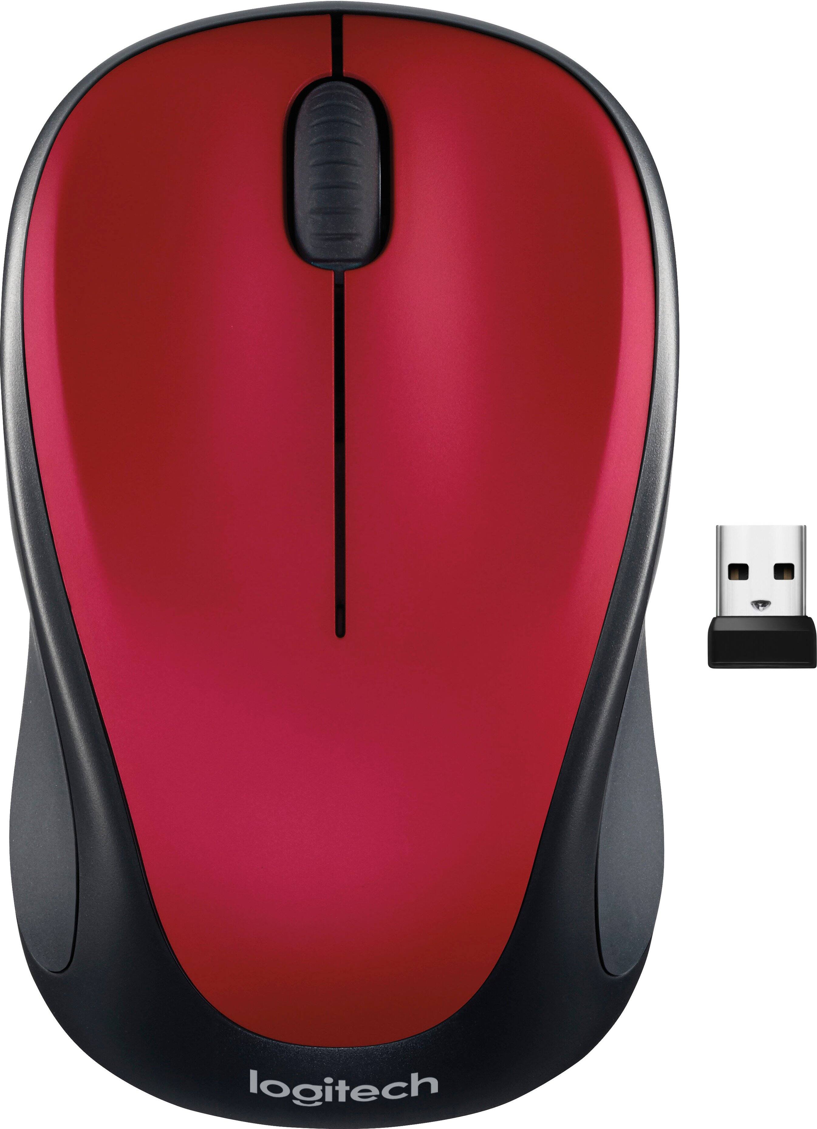 Front. Logitech - M317 Wireless Optical Mouse - Red.