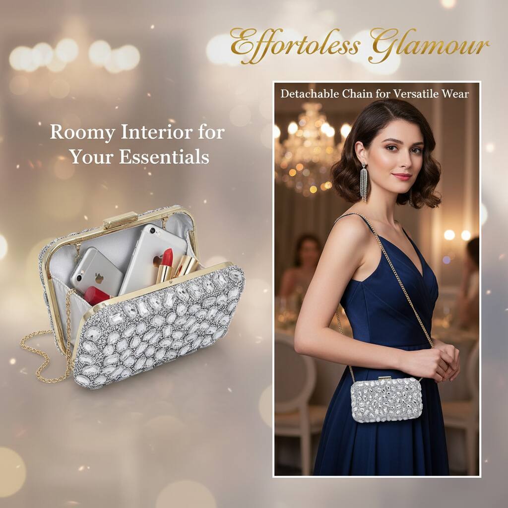 Effortless Glamour  
Detachable Chain for Versatile Wear  
Roomy Interior for Your Essentials