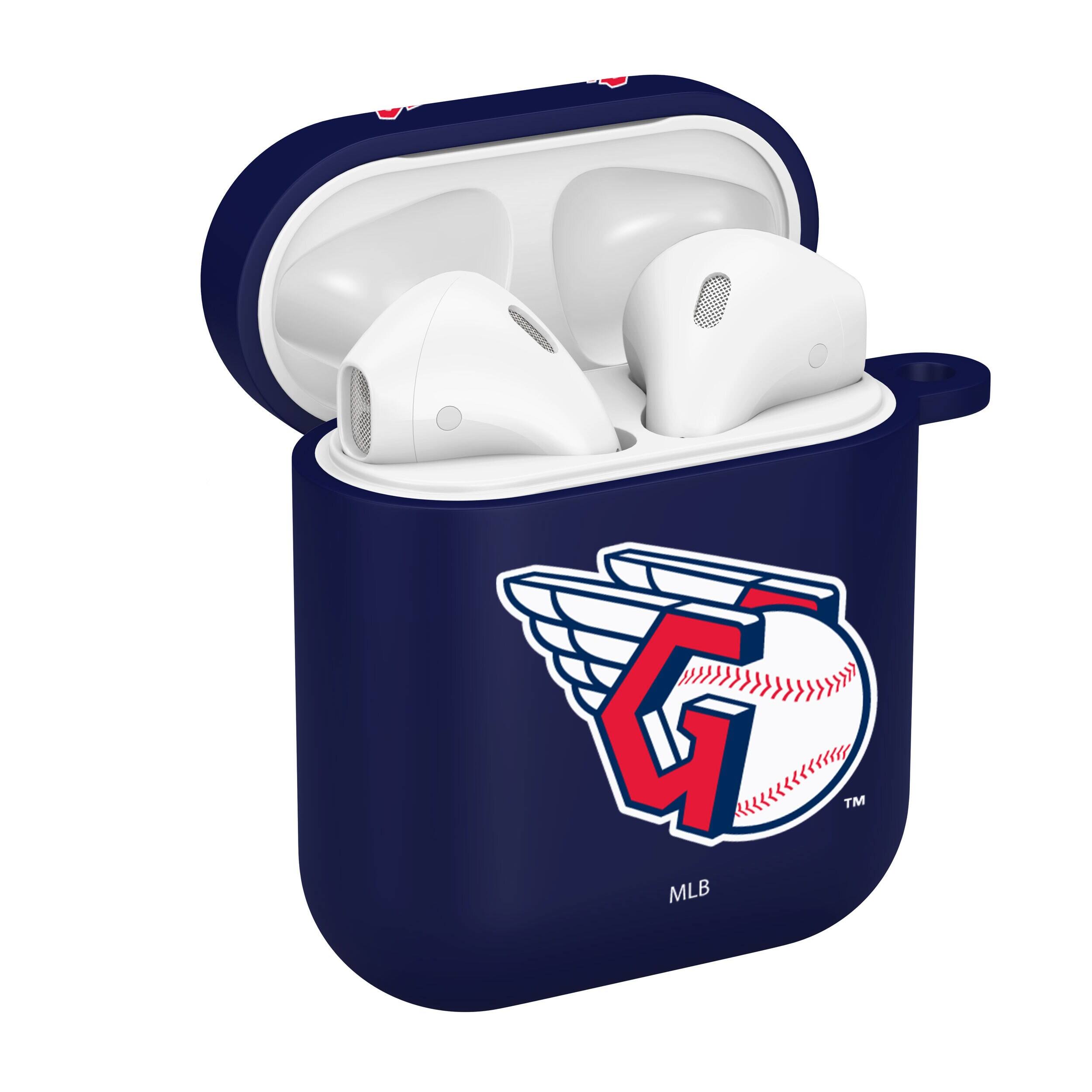 Alt View 1. Artinian - Navy Cleveland Guardians AirPods Case Cover - Navy.