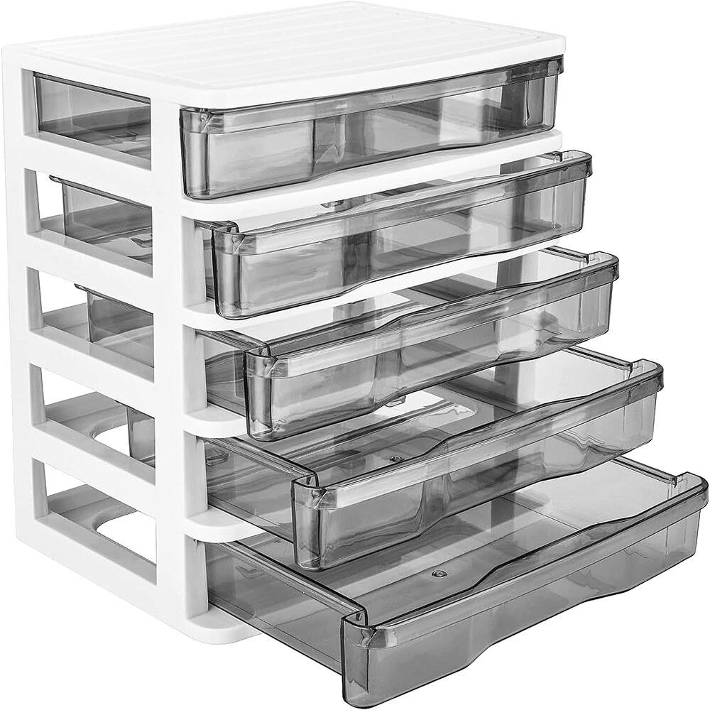 Front. RTMB - Five-Layer Plastic Drawers, Compact Organizer Box Storage Container Case.