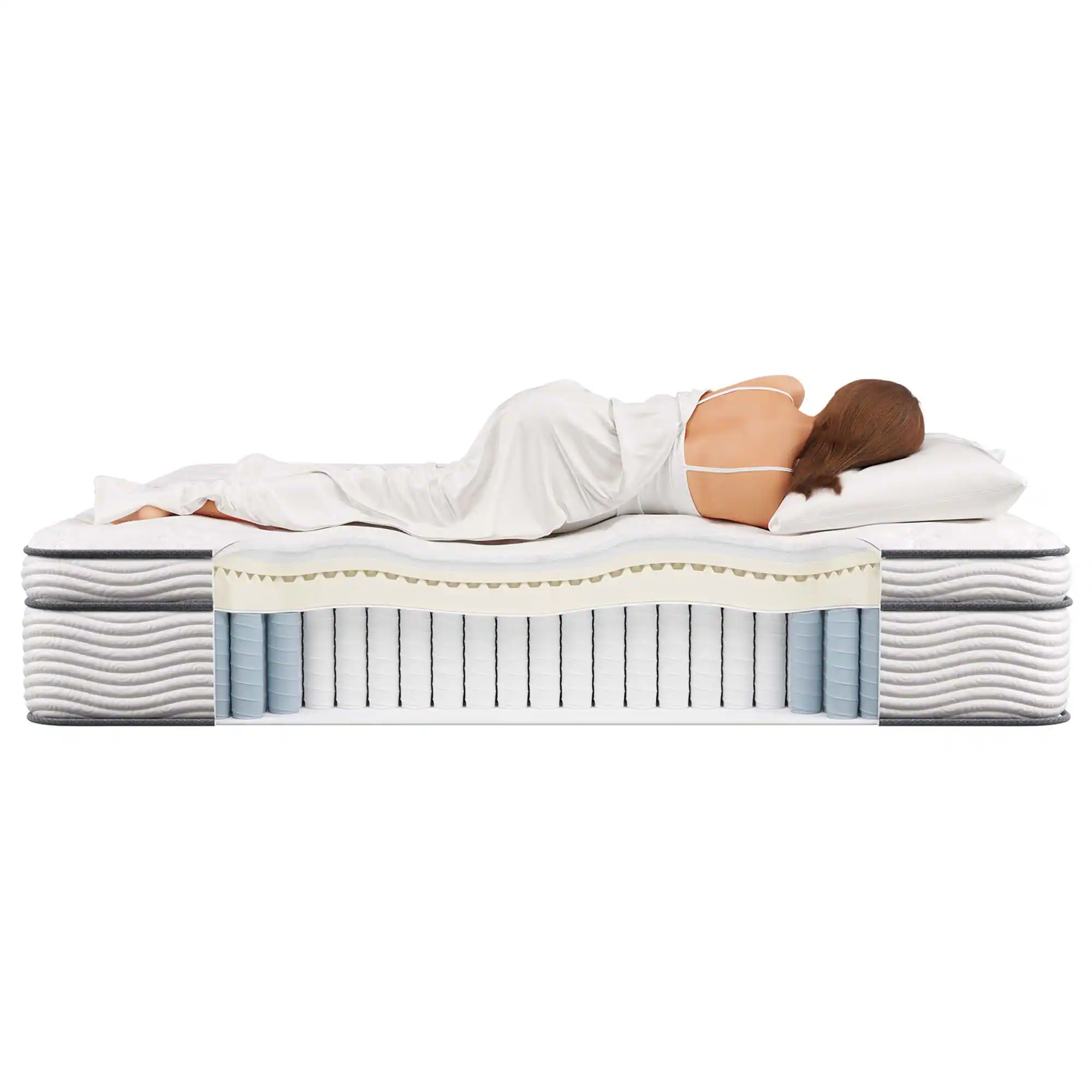 Alt View 4. Modway - Jenna 14" Innerspring and Foam King Mattress by Modway - White.