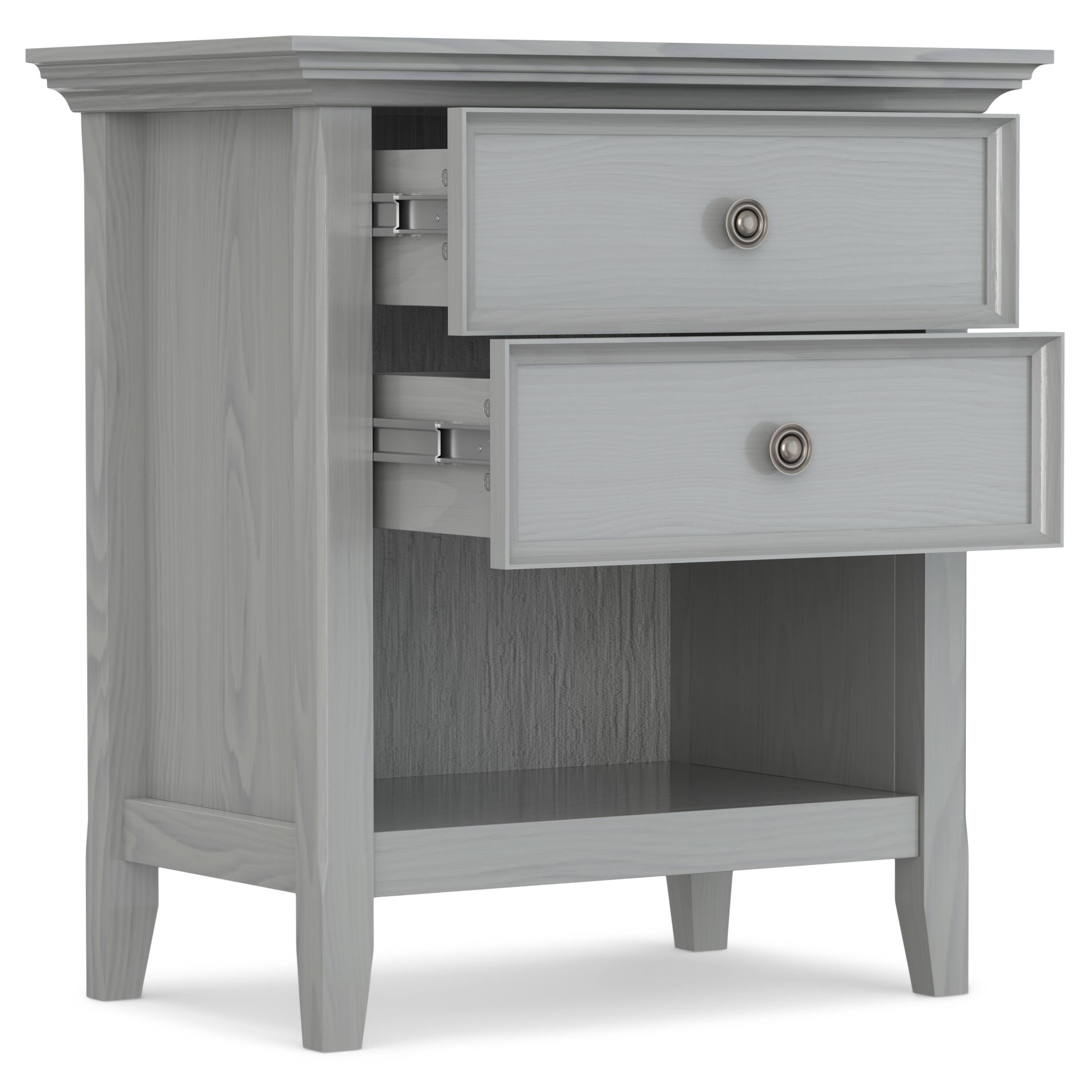 Left. Simpli Home - Amherst 24 inch Bedside Table (Set of 2) - Fog Grey.