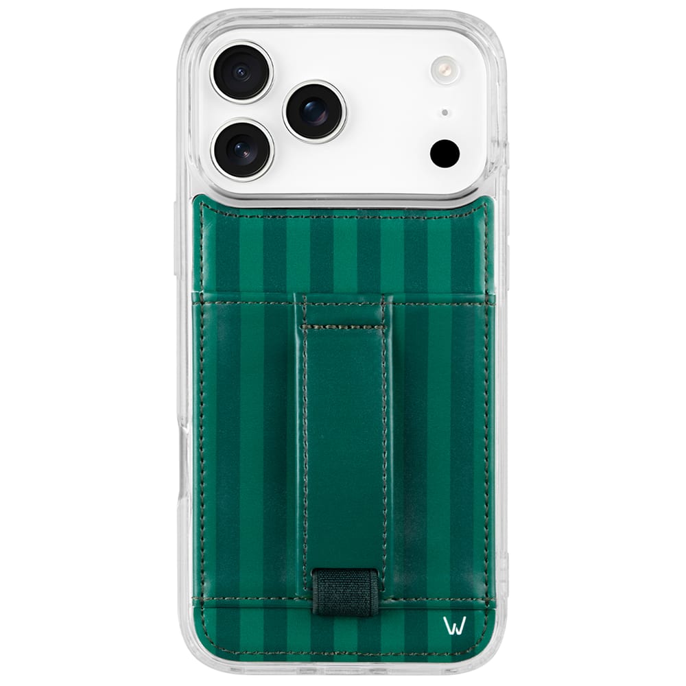Walli Cases - iPhone Air Phone Case with Wallet and Finger Strap - Evergreen - Evergreen Stripe