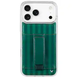 Walli Cases - iPhone 17 Pro Max Phone Case with Wallet and Finger Strap - Evergreen - Evergreen Stripe