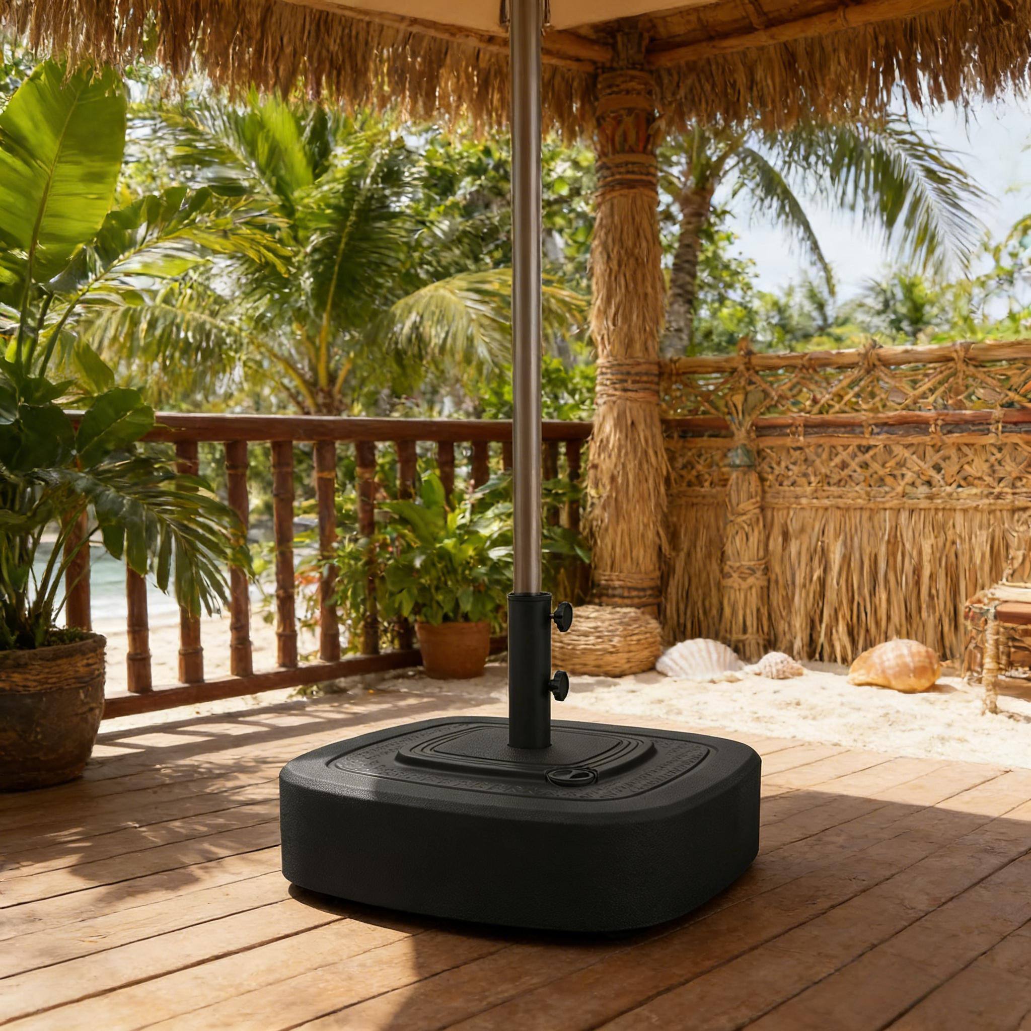 Left. Anysun - Anysun Chic Design Square Movable Backyard Umbrella Base, Assembly Required - Black.