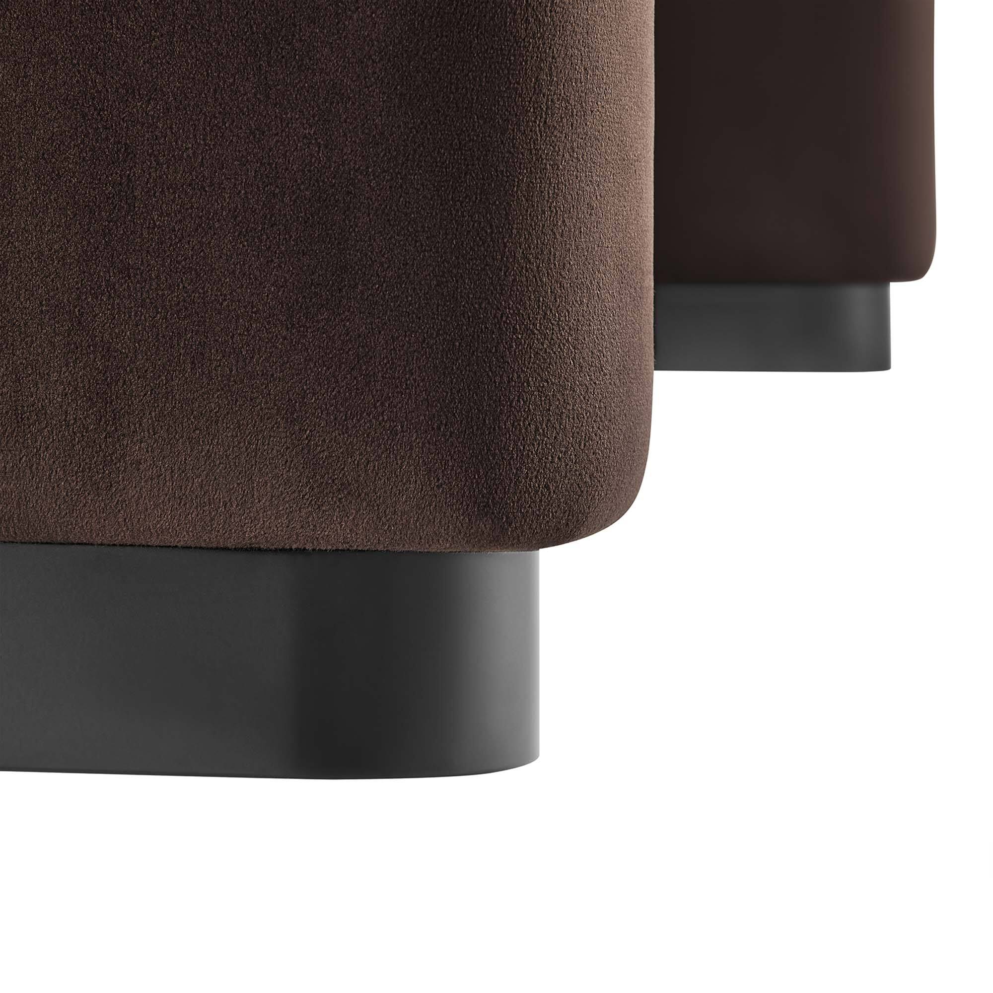 Alt View 6. Modway - Koda Performance Velvet Waterfall Ottoman by Modway - Black Chocolate Brown.