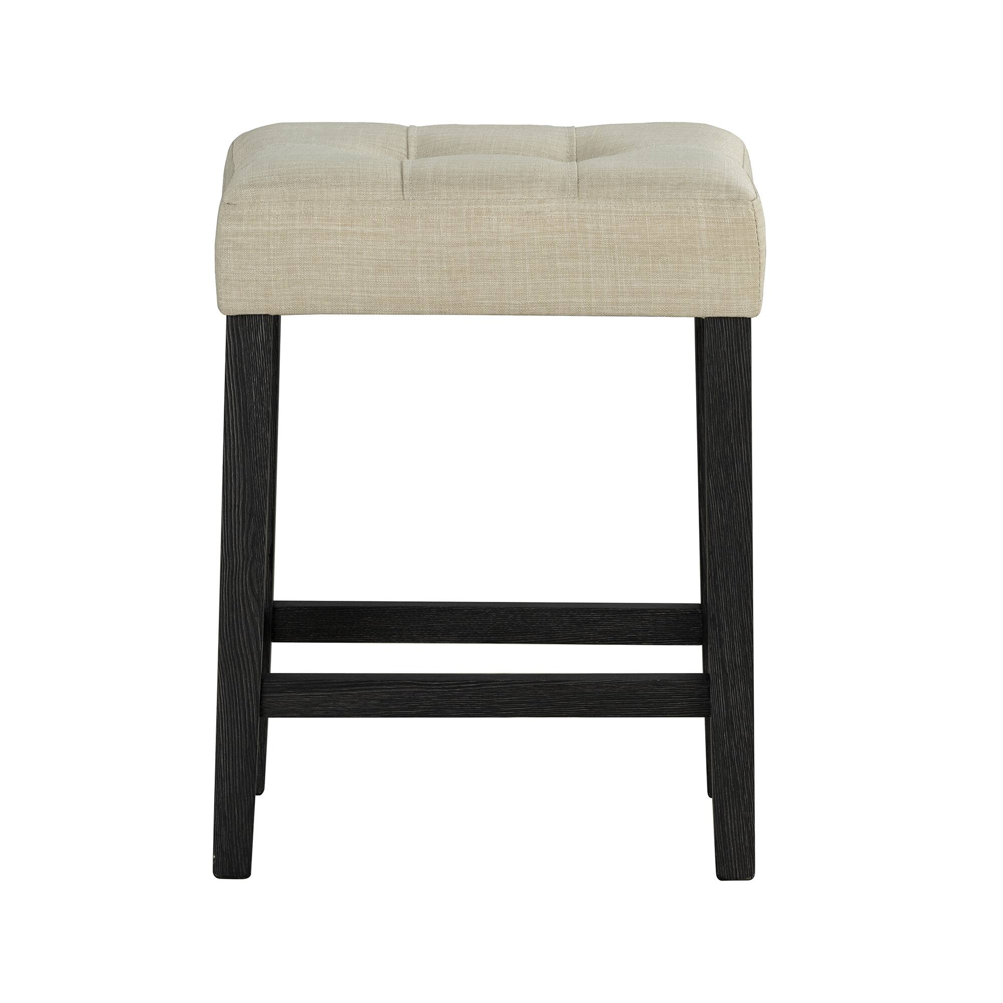 Alt View 5. Vaczon - 3-Piece Dining Set with Table and 2 Stools, Space-Saving Design for Small Apartments, Modern Kitchen Furniture - Dark black, Beige.