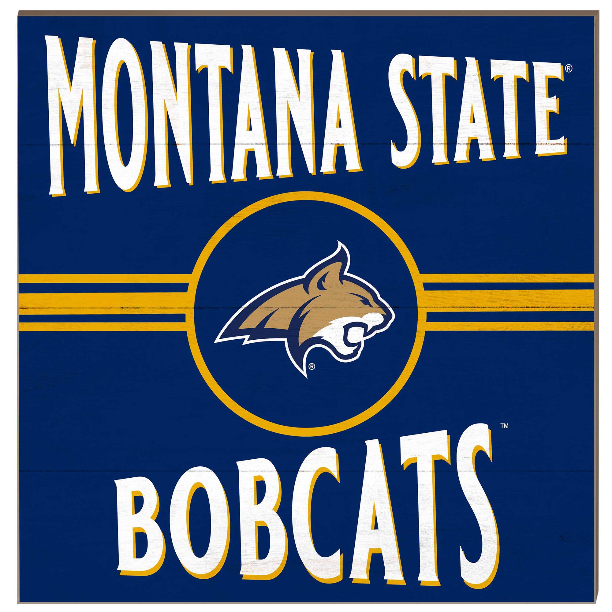 Montana State Bobcats 10'' x 10'' Retro Team Sign