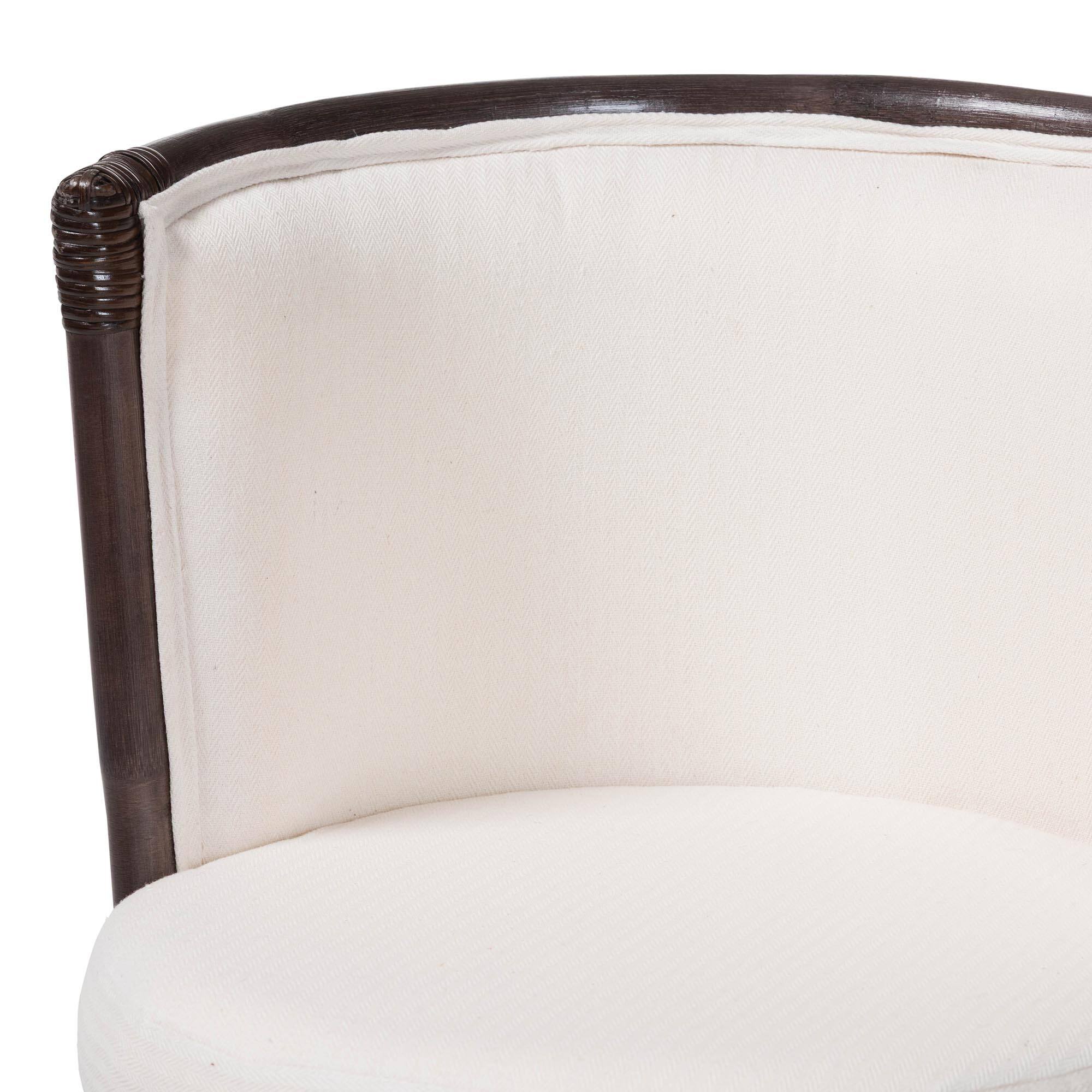 Alt View 1. bali & pari - Alsip Espresso Rattan Counter Stool with Swivel Seat - Espresso/White.