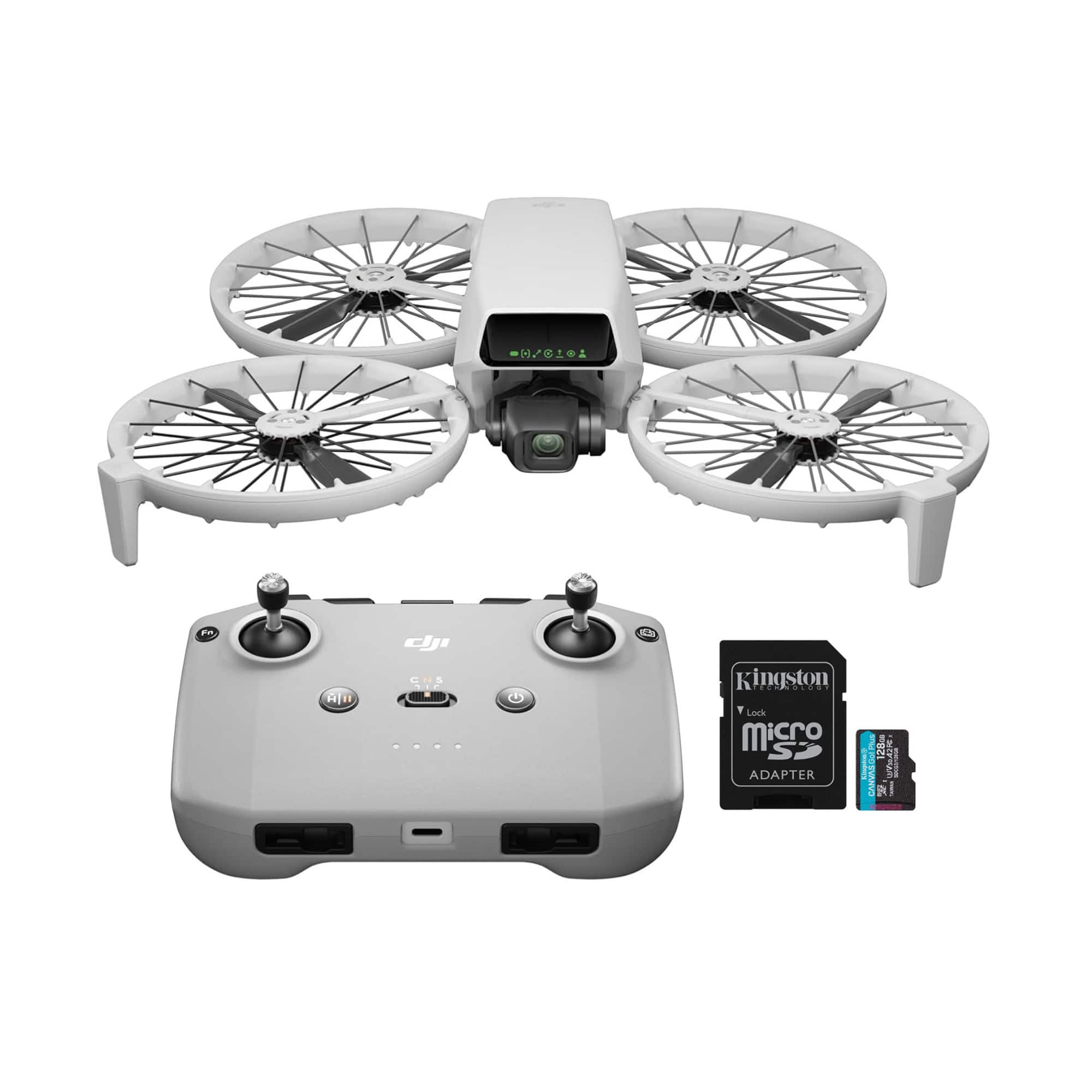 DJI - Flip Mini Camera Drone with 128GB MicroSDXC Memory Card Bundle