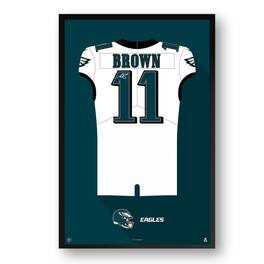 Sporticulture - A.J. Brown Philadelphia Eagles 27" x 39" Framed Jersey Print - White
