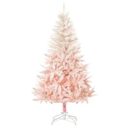 BreeBe - 7ft Unlit Spruce Artificial Christmas Tree with Realistic Branches and 1000 Tips - Pink