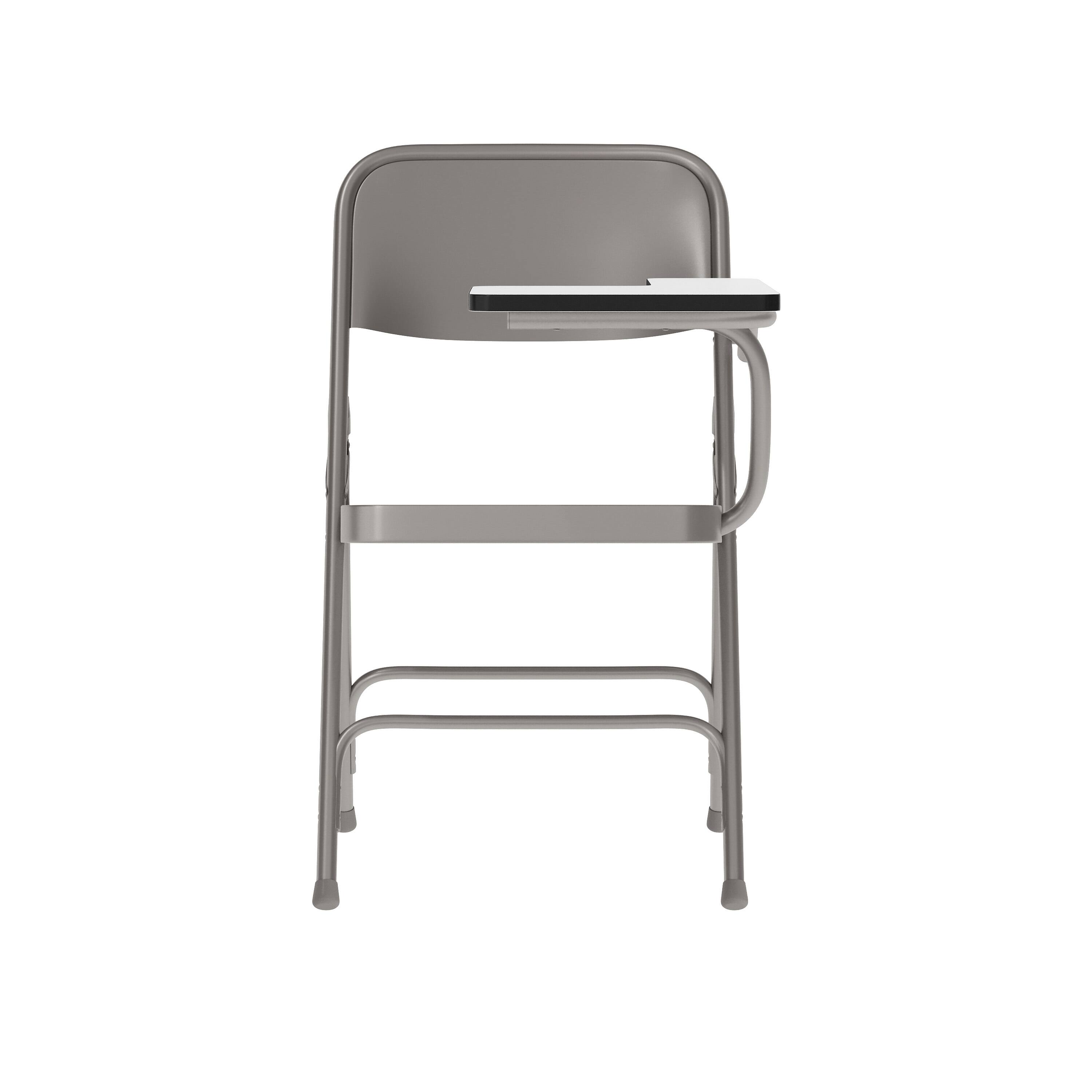 Alt View 7. Emma + Oliver - Premium Steel Folding Chair with Left Handed Tablet Arm - Event Chair - Beige.