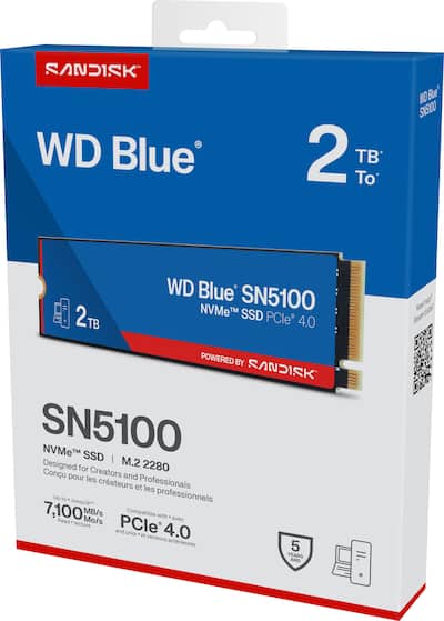 WD Blue SN5100 2TB Internal SSD PCIe Gen 4 x4 NVMe for laptops and WD Blue SN5100 2TB Internal SSD PCIe Gen 4 x4 NVMe for laptops and