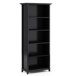 Simpli Home - Amherst Transitional Wood 5-Shelf Bookcase - Black