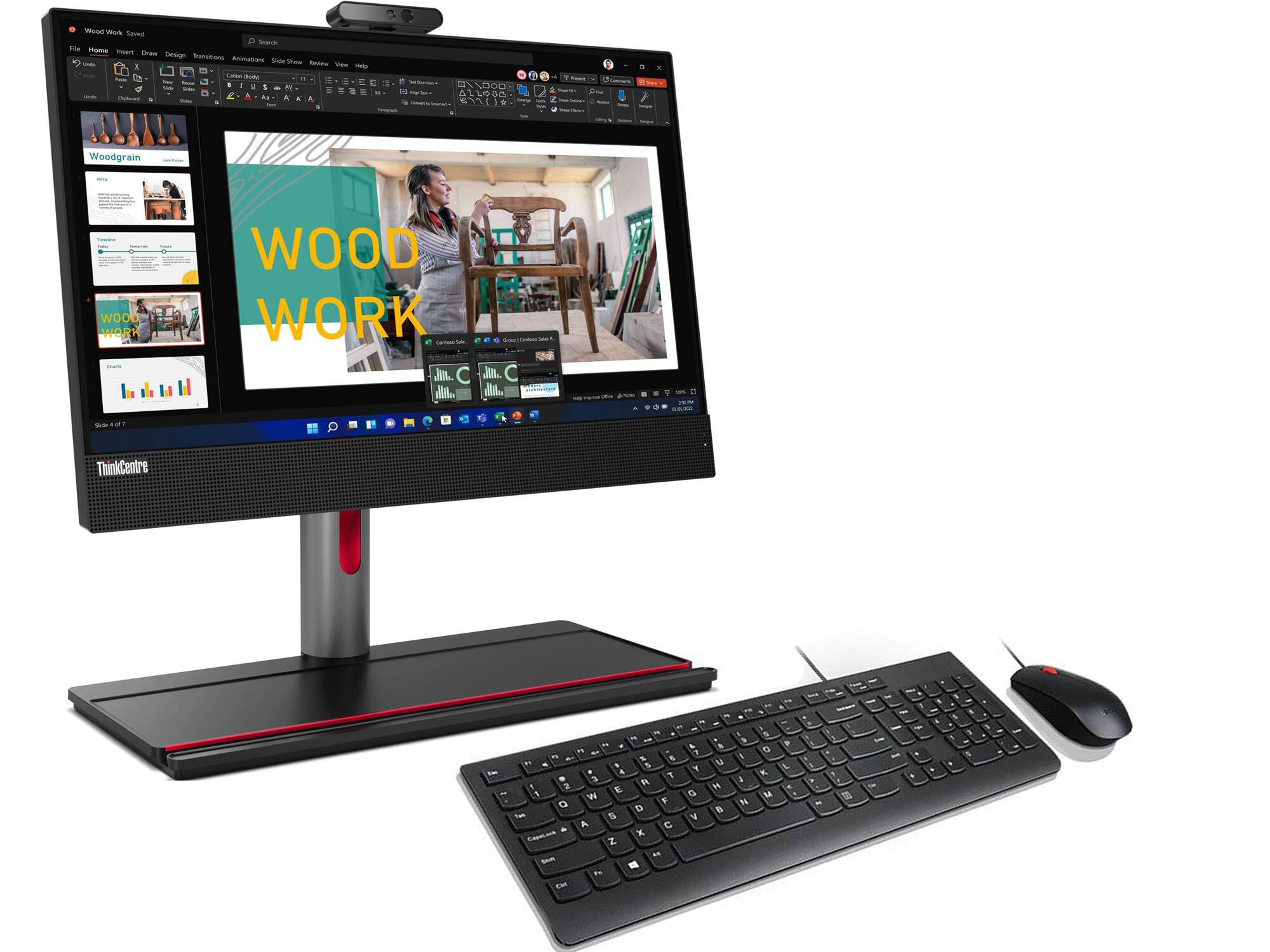 Wood Work Saved

File Home Insert Draw Design Transitions Animations Slide Show Review View Help

Woodgrain

WOOD WORK

Slide 4 of 7

ThinkCentre