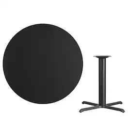 Emma + Oliver - 42" Round Laminate Table Top with 33"x33" Table Height Base - Black