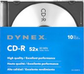Front Zoom. Dynex™ - 10-Pack 52x CD-R Discs with Jewel Cases - Silver.