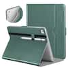 Front. DTTO - for iPad 9.7 Inch 5th/6th Gen 2018/2017 Case with Apple Pencil Holder, Premium Leather Folio Stand Cover Case - Midnight Green.