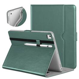 DTTO - for iPad 9.7 Inch 5th/6th Gen 2018/2017 Case with Apple Pencil Holder, Premium Leather Folio Stand Cover Case - Midnight Green