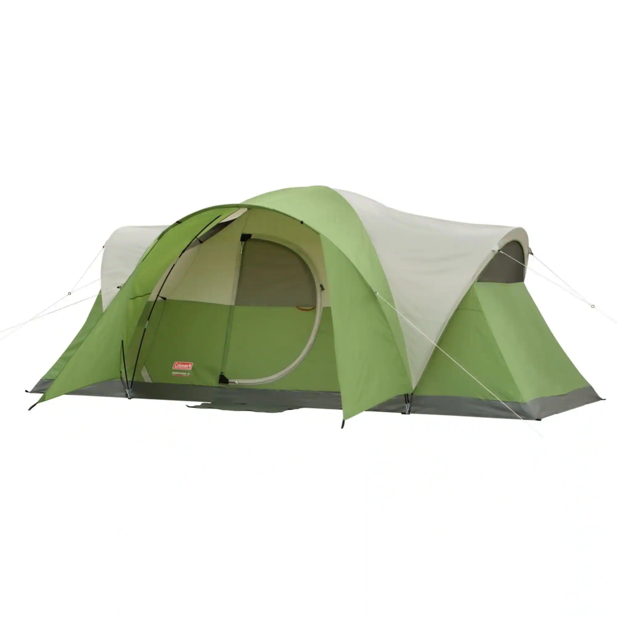 Front. Coleman - Coleman Montana 8-Person Camping Tent, Family Tent w/ Rainfly & E-Port, Green - Palm Green.