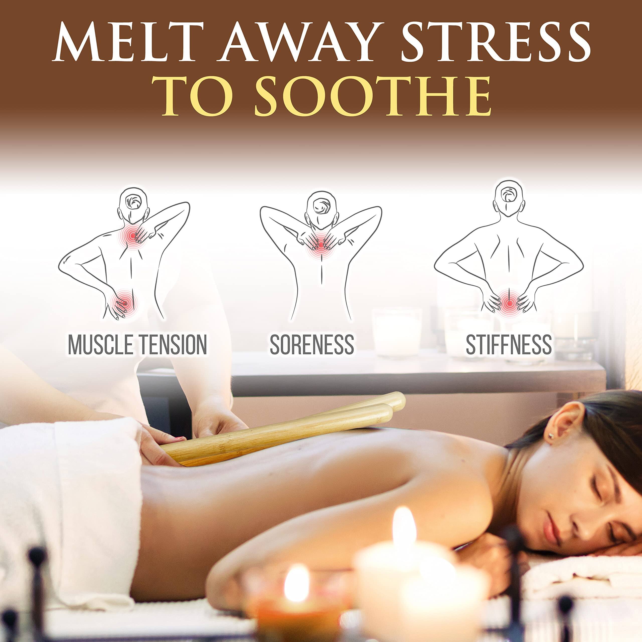 MELT AWAY STRESS TO SOOTHE

MUSCLE TENSION  
SORENESS  
STIFFNESS