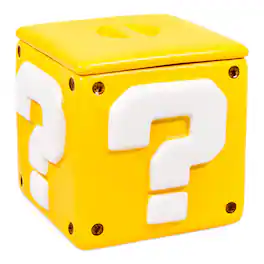 Pyramid America - Super Mario Bros. Question Mark Block Ceramic Storage Jar - Yellow